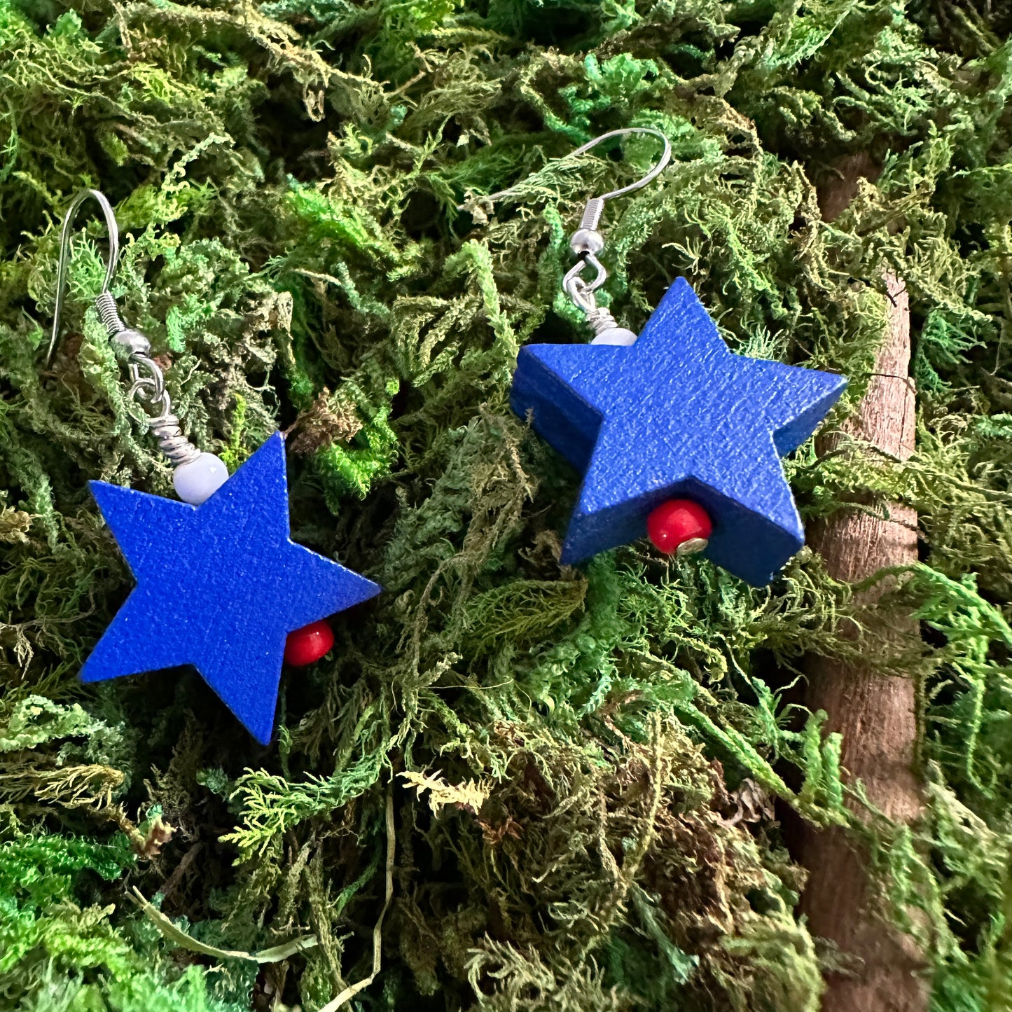 Red, White and Blue Patriotic Star Earrings