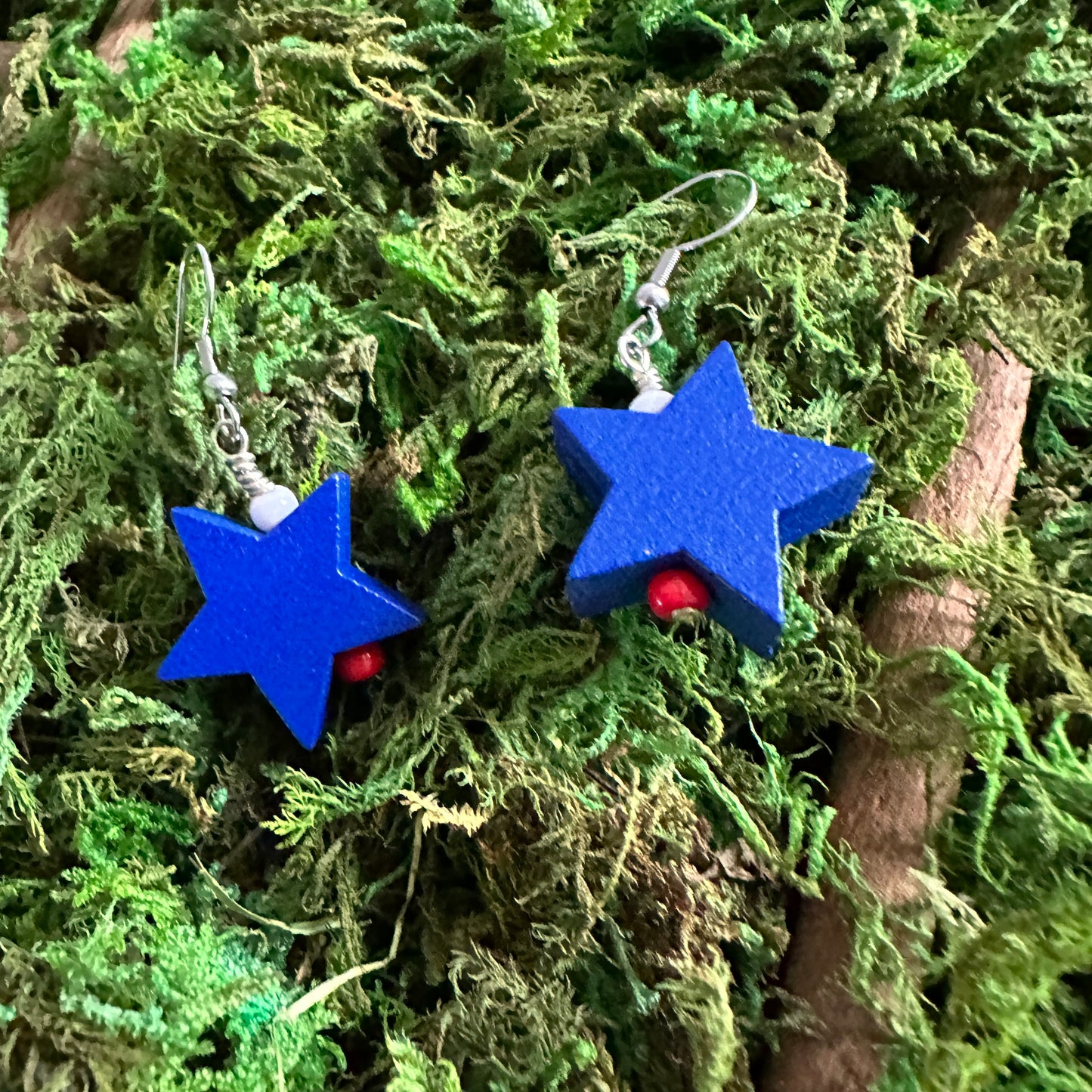 Red, White and Blue Patriotic Star Earrings