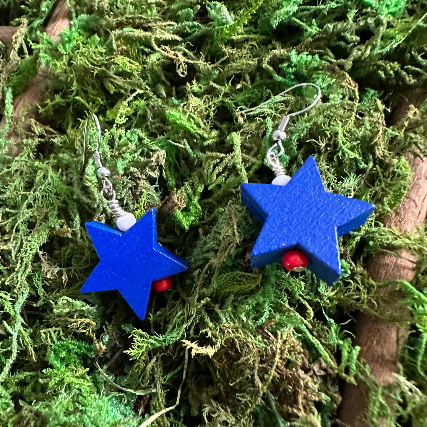 Red, White and Blue Patriotic Star Earrings